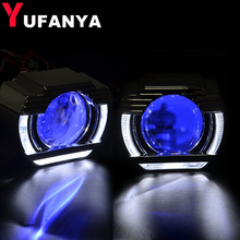 2.5 Inch Car Styling Bi xenon Projector Lens With U Shape DRL LED White Angel Eyes Shrouds Fit h4 h7 Car Motorcycle Hid Retrofit 2024 - buy cheap