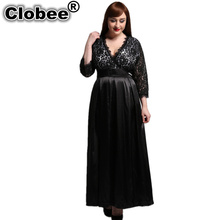 Женское элегантное кружевное вечернее платье Boho 2020, большие размеры, туника, Сексуальное Черное длинное платье макси, большие размеры 5XL 6XL 7XL, vestidos de festa 2024 - купить недорого