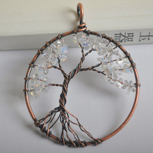 Cordão árvore da vida artesanal da sorte opala fio de cobre bronze joia s1293 2024 - compre barato