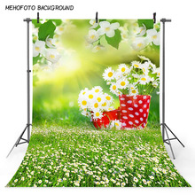 Mehofoto cenário de primavera para fotografia, pano verde de grama da páscoa, fundo da cabine de foto, estúdio de computador impresso 387 2024 - compre barato