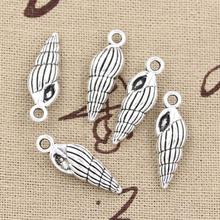 15pcs Charms Conch Shell 24x8mm Handmade Craft Pendant Making fit,Vintage Tibetan Silver color,DIY For Bracelet Necklace 2024 - buy cheap