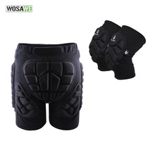 Wosawe ciclismo engrenagem protetor almofada do quadril + joelheiras de esqui skate snowboard proteção queda resistência rolo acolchoado shor 2024 - compre barato