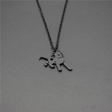 Elfin Black Color Cat Necklaces Cute Running Cat Pendant Necklace Jewellery 2024 - buy cheap