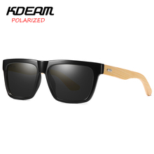 Gafas de sol planas de bambú para hombre y mujer, lentes polarizadas cuadradas con protección UV400, 8 colores, visión nocturna, KDEAM KD8802 2024 - compra barato