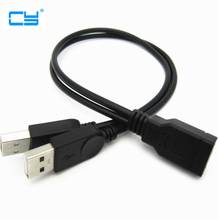 25cm USB Female Double male Data Charging cable male to two 2 male USB2.0 charging Data Line Male Female Y split USB2.0 Line 2024 - buy cheap