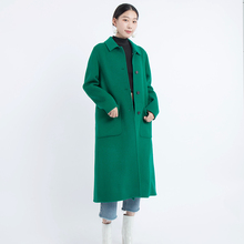 2021 autumn fashion ladies jacket loose overcoat korean style casual long woolen double-side cashemre clothes real wool coat 2024 - buy cheap