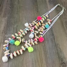 New Vintage Ethnic Charms Shell Beads Colorful Long Pendant Necklaces Tassel Ball Pompom multi layer Necklace Women Jewelry 2024 - buy cheap