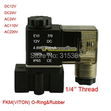 Free Shipping 1/4" Plastic Micro Solenoid Valve 2P025-08 2 position 2 way Mini Valve Direct Acting VITON Seal 2024 - buy cheap