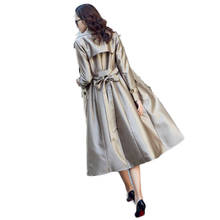 2019 Spring Autumn Women Casual Double Breasted Simple Classic Long Trench Coat Female Chic Maxi Windbreaker Plus Size 5XL M82 2024 - buy cheap