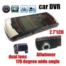 Автомобильный видеорегистратор с двумя объективами A1, чипсет Allwinner, двойная камера с GPS-регистратором, Автомобильный видеорегистратор с ночным видением, видеорегистратор FullHD 1080P 2024 - купить недорого