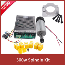 CNC Spindle 300W Air Cooled 0.3kw Milling Motor & Spindle Speed Power Converter & 52mm Clamp &13pcs ER11 Collet For Engraving 2024 - buy cheap