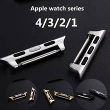 Адаптер-коннектор для Apple watch 4, 44, 40, 42, 38 мм, бесшовный металлический алюминиевый ремешок для часов, Linker iwatch 2024 - купить недорого