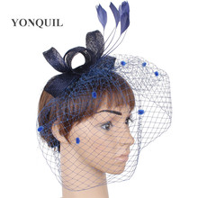 Beautiful Mesh Wedding Headwear For Women Elegant Fascinators Net Hats Hair Pin Ladies Net Headdress Female Church Hair Clip 2024 - buy cheap