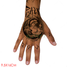 Tatuagem falsa temporária à prova d'água, tatuagem flash com símbolo da estrela e lua, para mão, braço, pé, costas, tatuagens para meninas e homens 2024 - compre barato