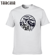 Tarco ia camiseta de algodão de manga curta, camiseta masculina estilo verão na moda, estampa de dinossauro, 2021 2024 - compre barato