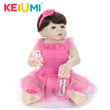 Lovely 23 Inch Reborn Baby Girl Dolls Full Body Silicone Lifelike 57 cm Princess Reborn Dolls For Kids Birthday Gift 2024 - buy cheap