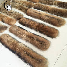Winter 100% Real Natural Fur Collar & Womens Scarfs Fashion Coat Sweater Scarves Collar Luxury Raccoon Fur Neck Cap 2024 - buy cheap