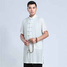 Shanghai Story Chinese Vintage Men Solid Shirt Antiqur Improved Male Tang Suit Top Casual Cotton Linen Single Breasted Clothing 2024 - buy cheap