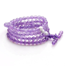 Женский браслет JoursNeige, браслет с натуральным фиолетовым кристаллом, диаметр 6 мм, диаметр 108 см 2024 - купить недорого