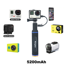 Power Bank 5200mAh Handheld Selfie Stick Hand Grip Monopod Camera Mount For GoPro Hero SJCAM EKEN  for SONY for Xiaomi Huawei 2024 - buy cheap