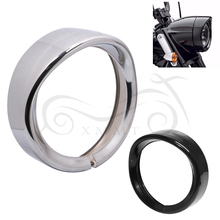 7inch Motorcycle Black Chrome Headlight Headlamp Trim Ring For Harley Touring Road King Electra Glide 2024 - buy cheap