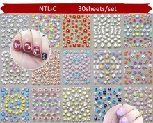 30sheets in one  3D Nail Art Transfer Stickers Nail Tips Decal Polish DIY Decorations Self Adhesive Flowrs Nail Art Decals 2024 - buy cheap