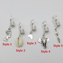 5Pcs/Pack Silver spiral wire wrapped different 5 styles Charm hair braid dread dreadlock beads clips cuffs Accessory 2024 - buy cheap