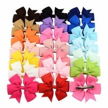 3 Inches Grosgrain Ribbon Solid Hair Bows With Clip For Cute Girl Hair Clips Boutique Hairpins Headwear Kids Hair Accessories 2024 - buy cheap