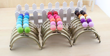 Freeshipping 10 pcs/lot Half round 10.5 CM Large bead Candy bead bronze Lovely Thicken Metal Purse frame Kiss Clasp 2024 - buy cheap