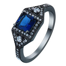 Hainon модные кольца на палец черного и золотого цветов, украшенные голубыми, зелеными, красными, белыми кристаллами, новый дизайн, обручальное кольцо для женщин 2024 - купить недорого