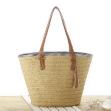 2019 New Summer Style Beach Bag Women Straw Tassel Shoulder Bag Brand Designer Big Handbag High Quality Ladies Casual Travel Bag 2024 - buy cheap