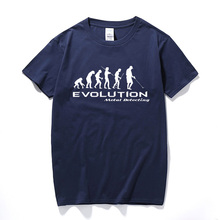 Metal Detector Evolution T shirt Funny T-shirt Darwin Theory Hobby Retro Nerd Tshirt Cotton short sleeve Tee Shirt Homme 2024 - buy cheap
