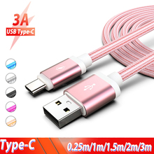 Nylon Tipo C USB 1,5 m Cable de 3m de carga rápida para Samsung S10 S10 + Tipo C Cable para Huawei P30 P20 lite Oneplus 7 pro USB C Kabel 2024 - compra barato