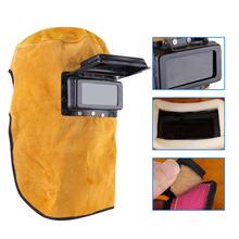 Protect Welding Helmet Yellow Arc Tig Mig Cowhide Welder Mask 2024 - buy cheap