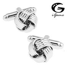 iGame Fashion Knot Cuff Links Silver Color Copper Knot Design Quality Brass Material Free Shipping 2024 - buy cheap