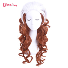 L-correo electrónico-Peluca de cabello sintético resistente al calor, 60cm/23,62 pulgadas, color blanco, Marrón mezclado, para Cosplay 2024 - compra barato