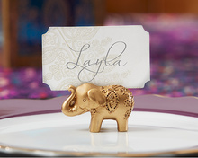 (10 шт./лот) Бесплатная доставка + держатель для карт Lucky Golden Elephant/держатель для фотографий Свадебные и Свадебные сувениры для душа и подарок для гостей 2024 - купить недорого