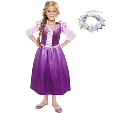 YOFEEL Girls Rapunzl Princess Cosplay Costume Kids Dress up Clothes Petal Sleeve Tangled  Children Summer Party Halloween Dress 2024 - buy cheap