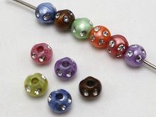 100 Mixed Colour Acrylic Round Ball Beads 10mm with Sparkling Dots 2024 - buy cheap