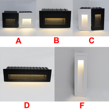 IP65 Водонепроницаемый 3 Вт 5 Вт светодиодный ступенчатый светильник алюминиевая Встроенная лестница угловая лампа для внутреннего использования уличная Встраиваемая настенная лестница лампа для ног 2024 - купить недорого