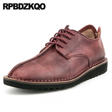 genuine leather real dress Italy wedding italian european burgundy office brand solid men party shoes classic oxfords lace up 2024 - buy cheap