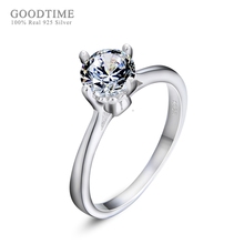 Fashion Women Pure 925 Sterling Silver Ring Rhinestone Jewelry Rings Shining Cubic Zirconia Wedding Finger Rings For Bridal 2024 - buy cheap