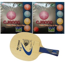 Galaxy YINHE Y-4 with 2x Palio CJ8000 (BIOTECH) 2-Side Loop Rubbers for a Racket Shakehand long handle FL 2024 - buy cheap