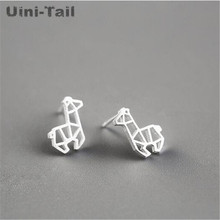 Uini-tail-pendientes de plata de primera ley con forma de jirafa para mujer, aretes pequeños, plata esterlina 925, estilo coreano, simple, creativo 2024 - compra barato