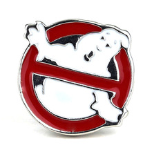 Ghostbusters Brooch Broches Silver Color Red White Halloween Ghost Ghostbusters Logo Enamel Pin Badge Brooches 2024 - buy cheap