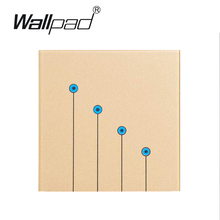 4 1 gangues Maneira Wallpad REINO UNIDO Padrão Interruptor de Toque Parede Interruptor de Luz da Tela de Toque de Ouro Painel De Interruptores de Vidro Tempred