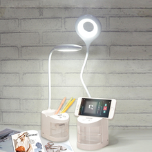 Flexible LED Table Lamp Night Light Dimmable LED Desk Lamp Touch Switch USB Rechargeable Study Lamp Book Light With Pen Holder 2024 - buy cheap