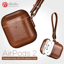 Capa para airpods 2 da apple, acessório de proteção em couro legítimo com design vintage 2024 - compre barato