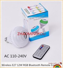 YON NEW Wireless E27 12W RGB Bluetooth Remote Control Mini Smart LED Audio Speaker RGB Color Light Bulb Music Lamp 2024 - buy cheap