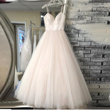 Vestido de noiva alça espaguete, praia, casamento 2021, branco, simples, marfim 2024 - compre barato